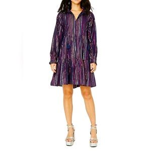 Like New! Roller Rabbit Janni Lurex Stripe Swing Dress - Sz M